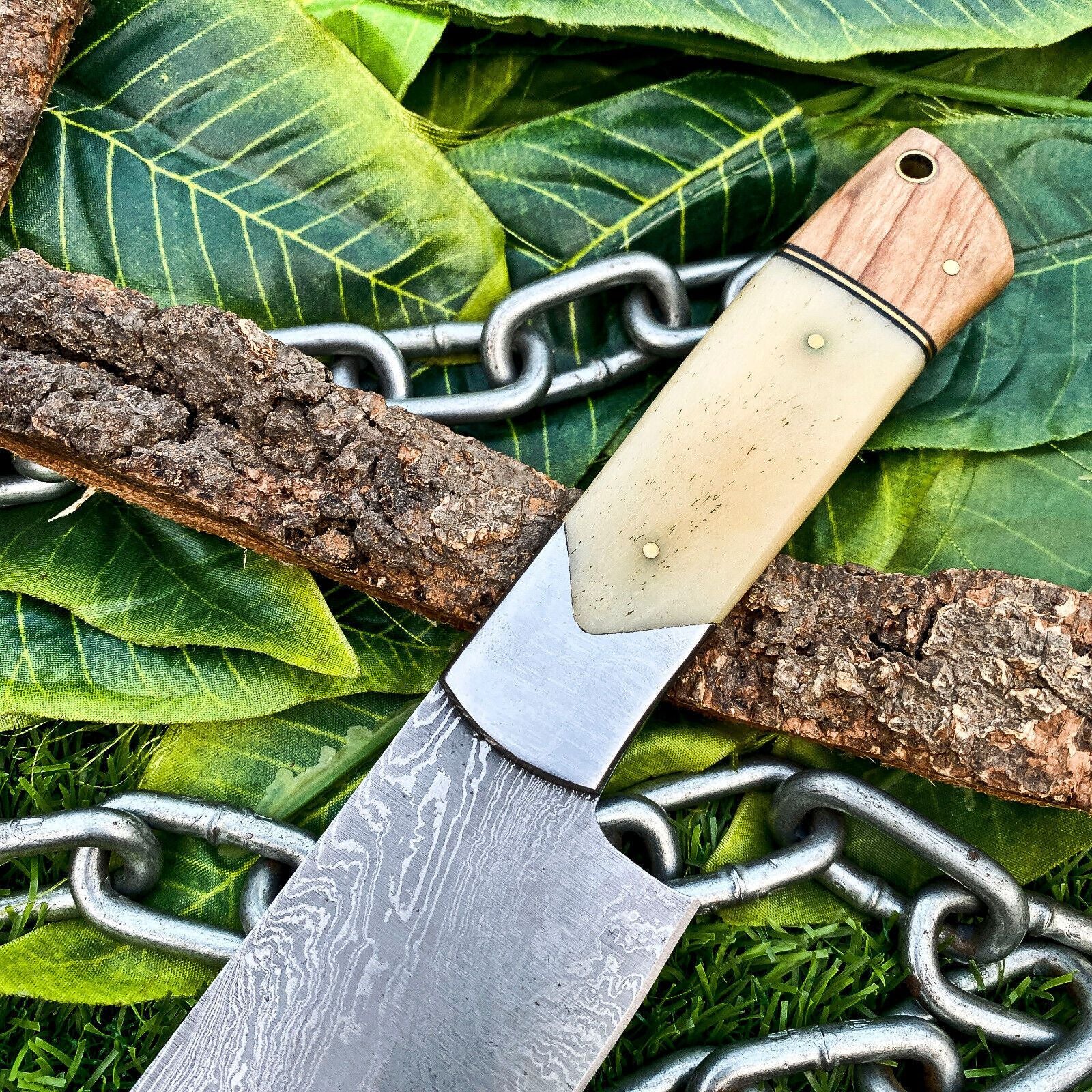 Premium Handmade Damascus Blade With Walnut Wood Handle 2