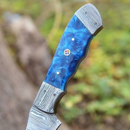 Full Tang Damascus Kitchen Knife  Wood Handle Craftsmanship 1