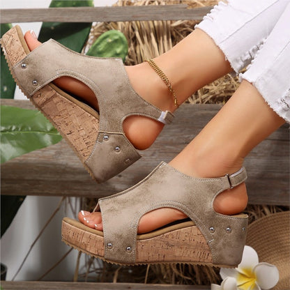 Womens Wedge Walking Shoes Summer Sandals Fashion Casual Shoes Outdoor Soft Footwear Heels 5