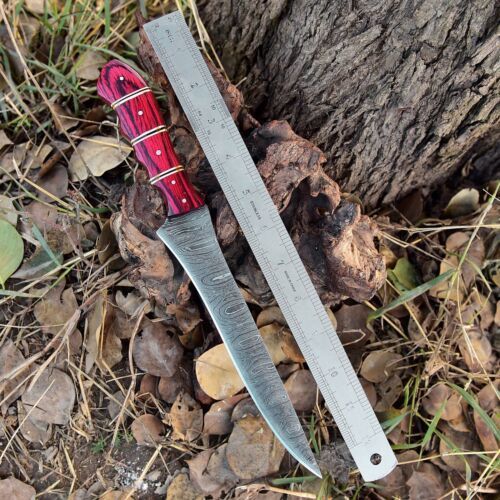 Damascus Chef Knife For Outdoor  Kitchen Use  Wood Handle 1