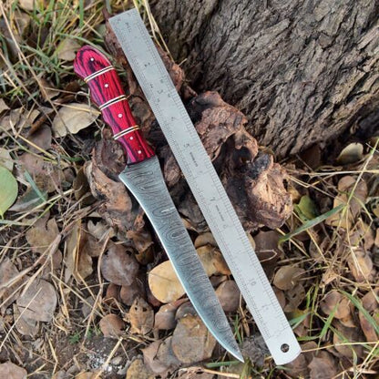 Damascus Chef Knife For Outdoor  Kitchen Use  Wood Handle 1