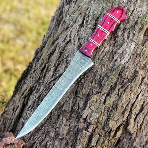Damascus Chef Knife for Outdoor & Kitchen Use – Wood Handle
