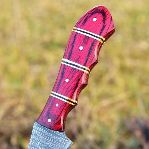 Damascus Chef Knife For Outdoor  Kitchen Use  Wood Handle 3