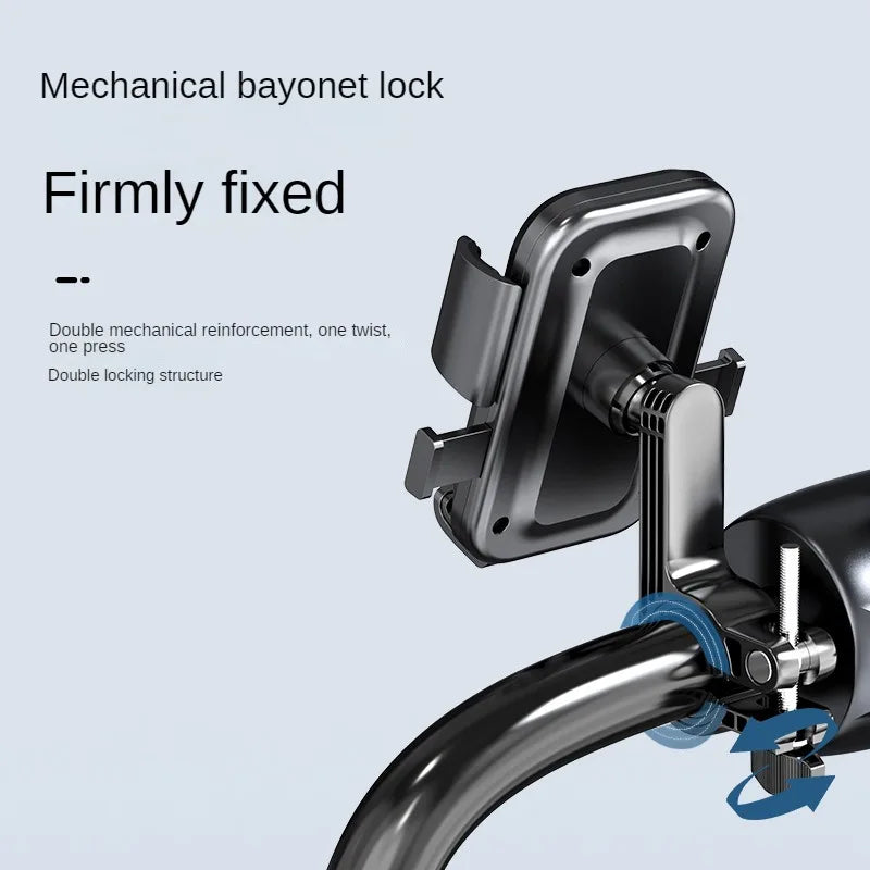 Free Rotation Mobile Phone Holder for Motorcycles Bicycles, Shockproof Navigation Bracket for Riding