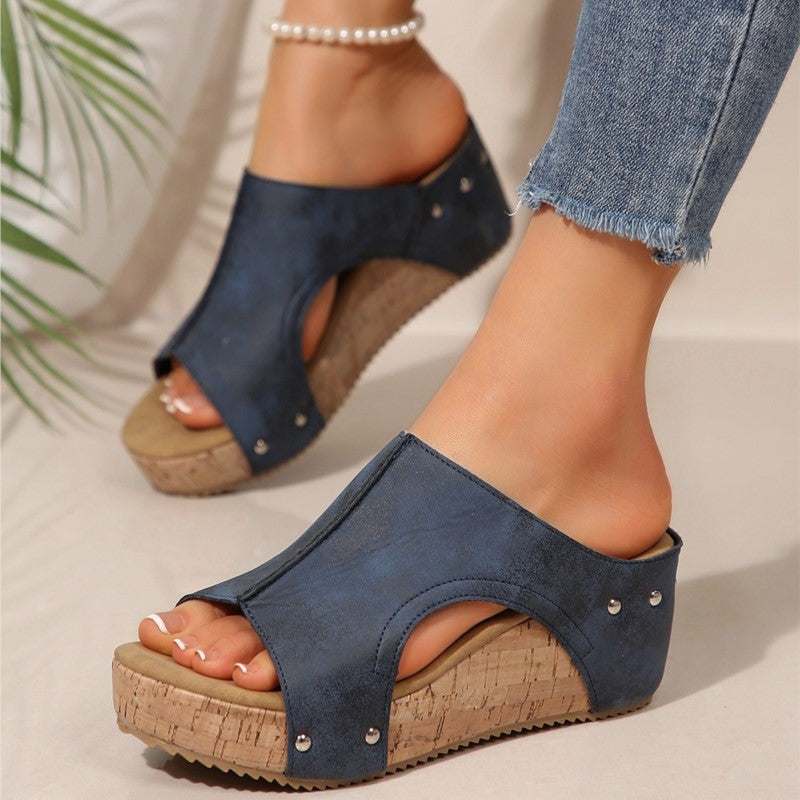 Women Summer Sandals Casual Fashion Wedge Shoes Outdoor Soft Heels Walking Footwear 1