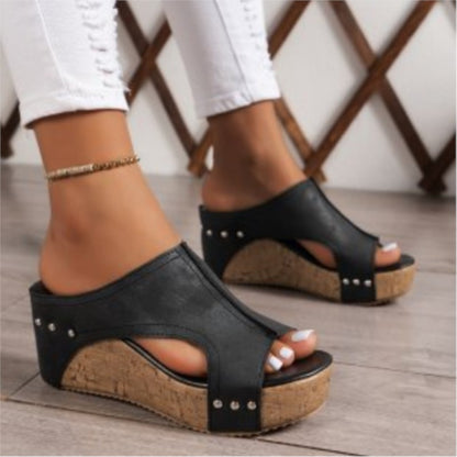 Women Summer Sandals Casual Fashion Wedge Shoes Outdoor Soft Heels Walking Footwear 9