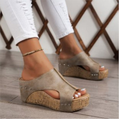 Women Summer Sandals Casual Fashion Wedge Shoes Outdoor Soft Heels Walking Footwear 10