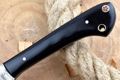 Custom Handmade Damascus Steel Kitchen Chef Knife With Black Resin Thappa Handle 1