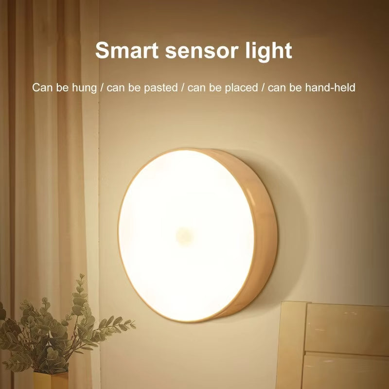 Smart Human Sensor LED Night Light, Wireless Magnetic Mount, USB Rechargeable, for Home, Office, and Hallway