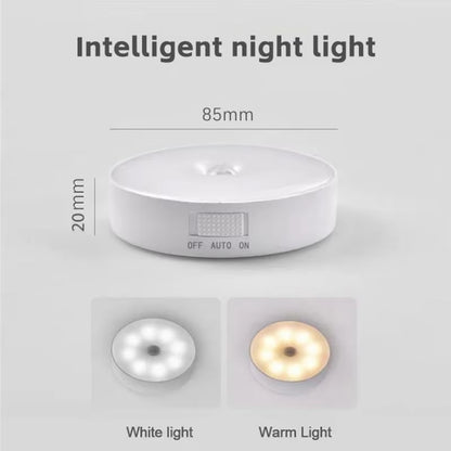 Smart Human Sensor LED Night Light, Wireless Magnetic Mount, USB Rechargeable, for Home, Office, and Hallway
