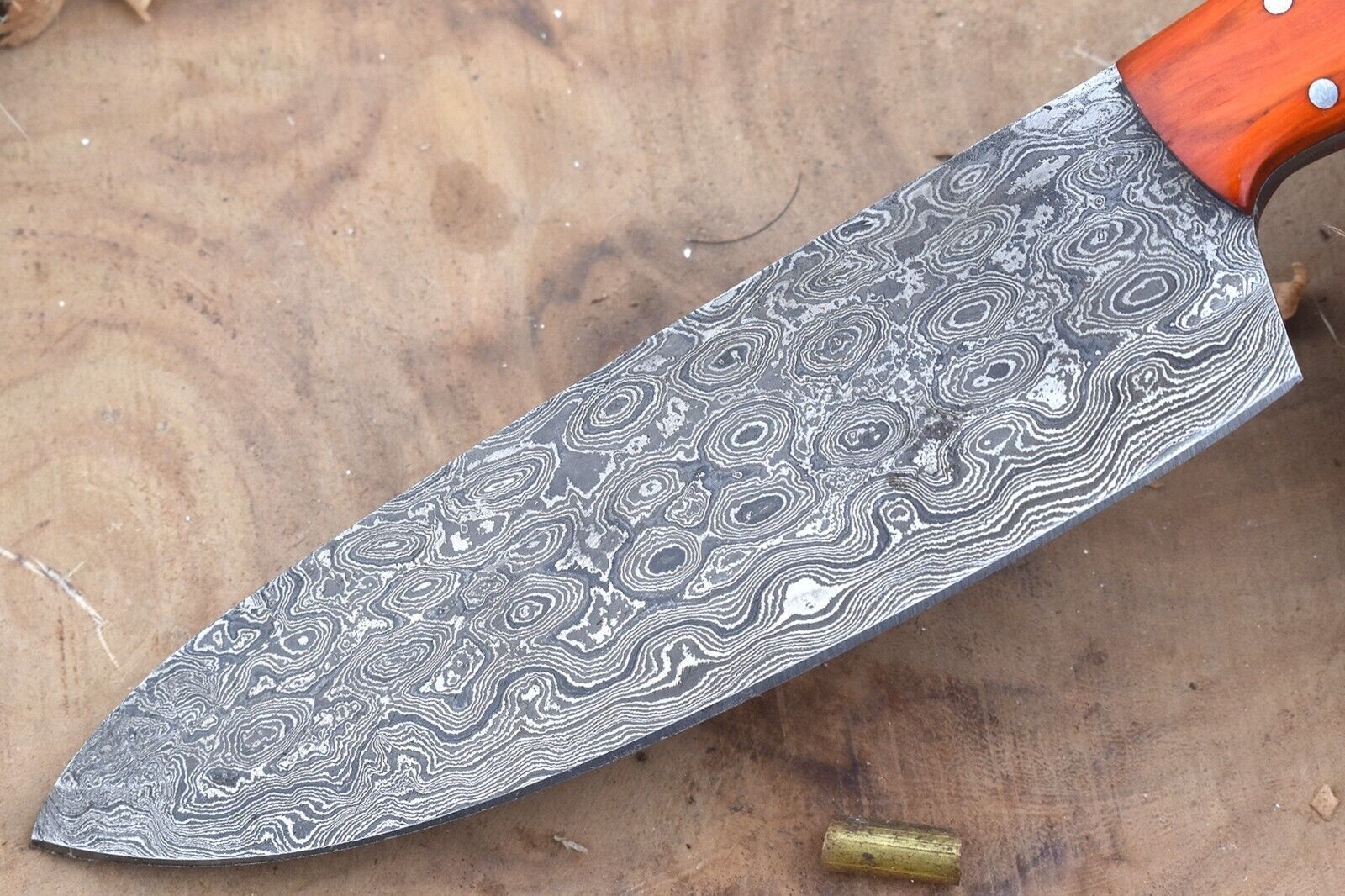 Handmade Damascus Steel Kitchen Chef Knife With Resin Thappa Handle 2