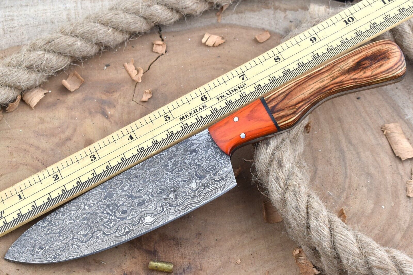 Handmade Damascus Steel Kitchen Chef Knife with Resin Thappa Handle