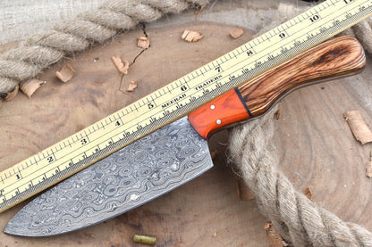 Handmade Damascus Steel Kitchen Chef Knife with Resin Thappa Handle