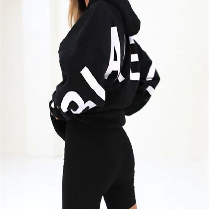 Autumn Winter Fashion Hoodie, Women's Printed Top, Loose Casual Long Sleeve, High Quality Thickened Versatile Wear