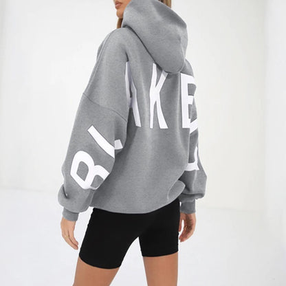 Autumn Winter Fashion Hoodie, Women's Printed Top, Loose Casual Long Sleeve, High Quality Thickened Versatile Wear