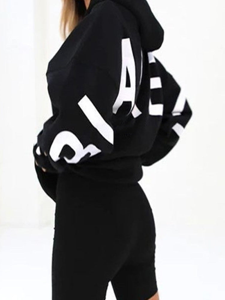 Autumn Winter Fashion Hoodie, Women's Printed Top, Loose Casual Long Sleeve, High Quality Thickened Versatile Wear