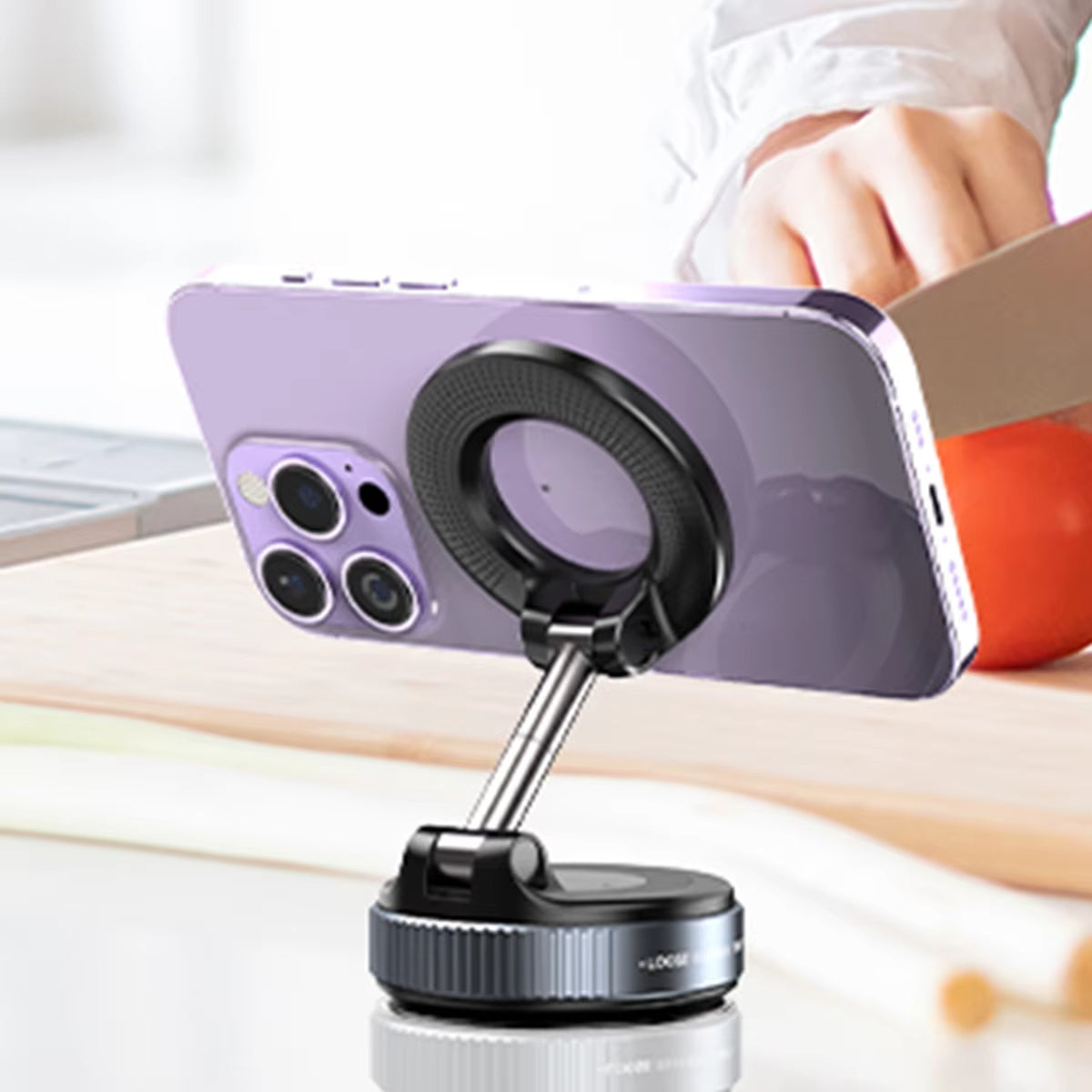 Mechanical Vacuum Suction Cup, Car Phone Magnetic Stand, Universal Navigation Holder, 360 Degree Rotating Bracket
