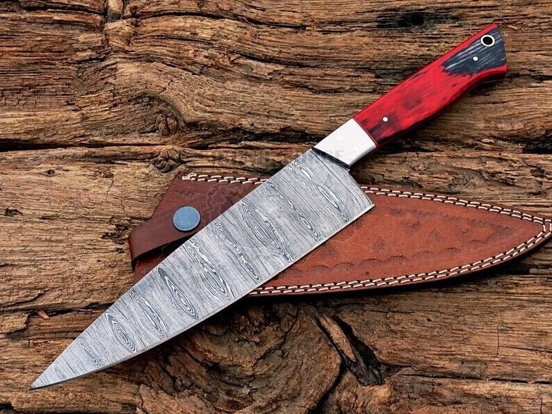 Handmade Damascus Steel Chef Knife with Premium Wood Handle