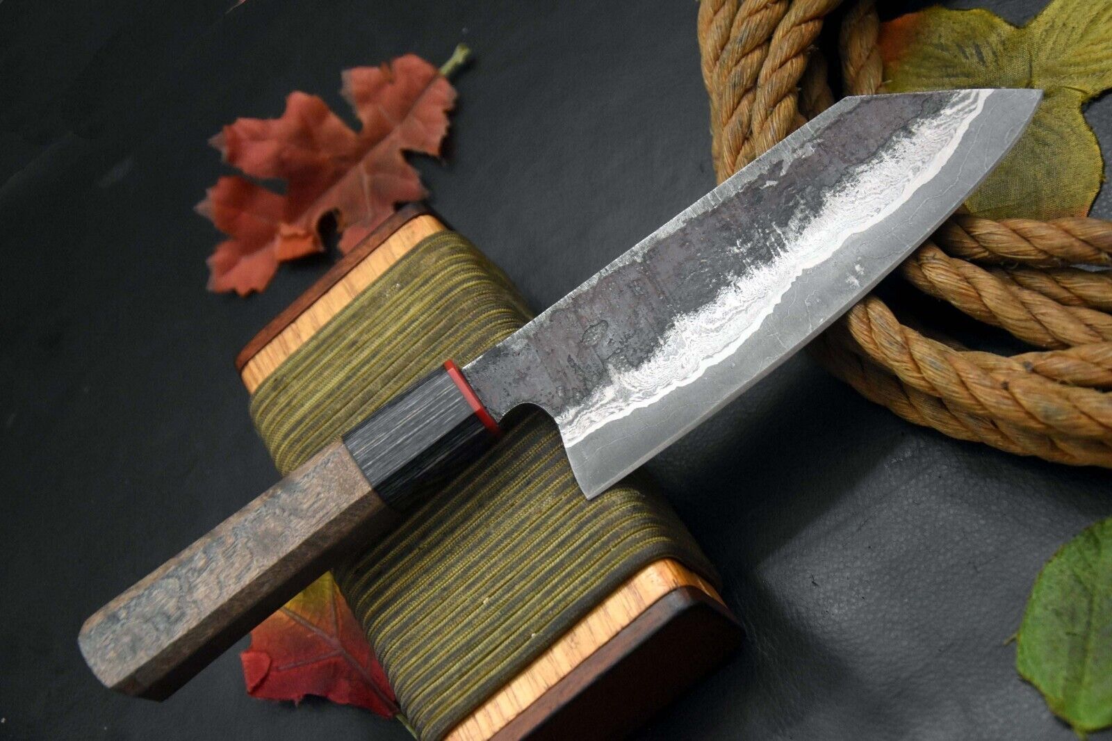 Damascus Steel Cooking Knife | Handmade Chef Tool with Wood Grip