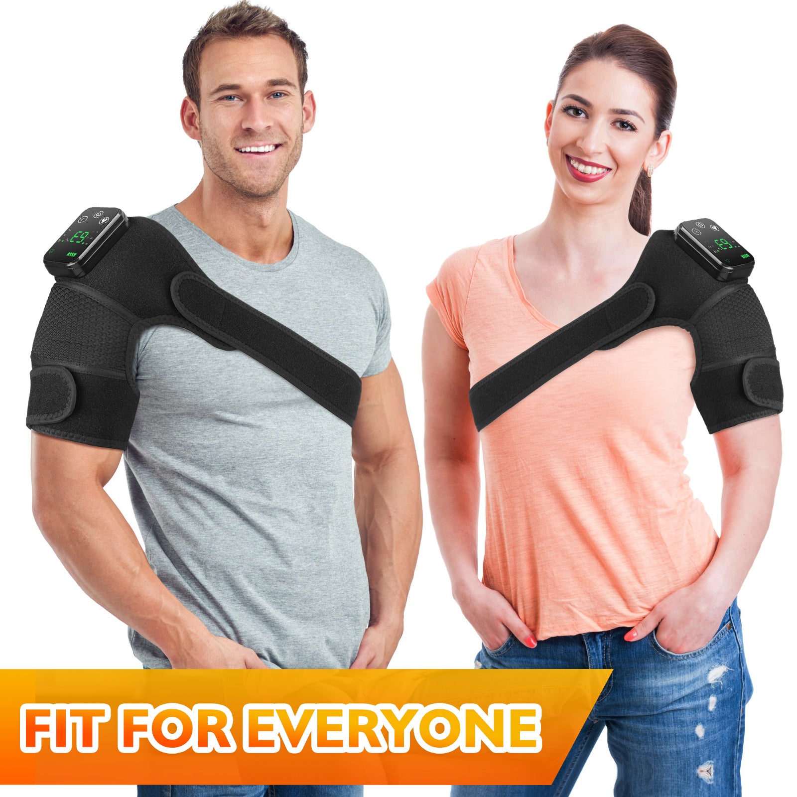 Heating Vibration Shoulder Support Massager Rechargeable Shoulder Brace Belt Knee Pain Relief Therm 3