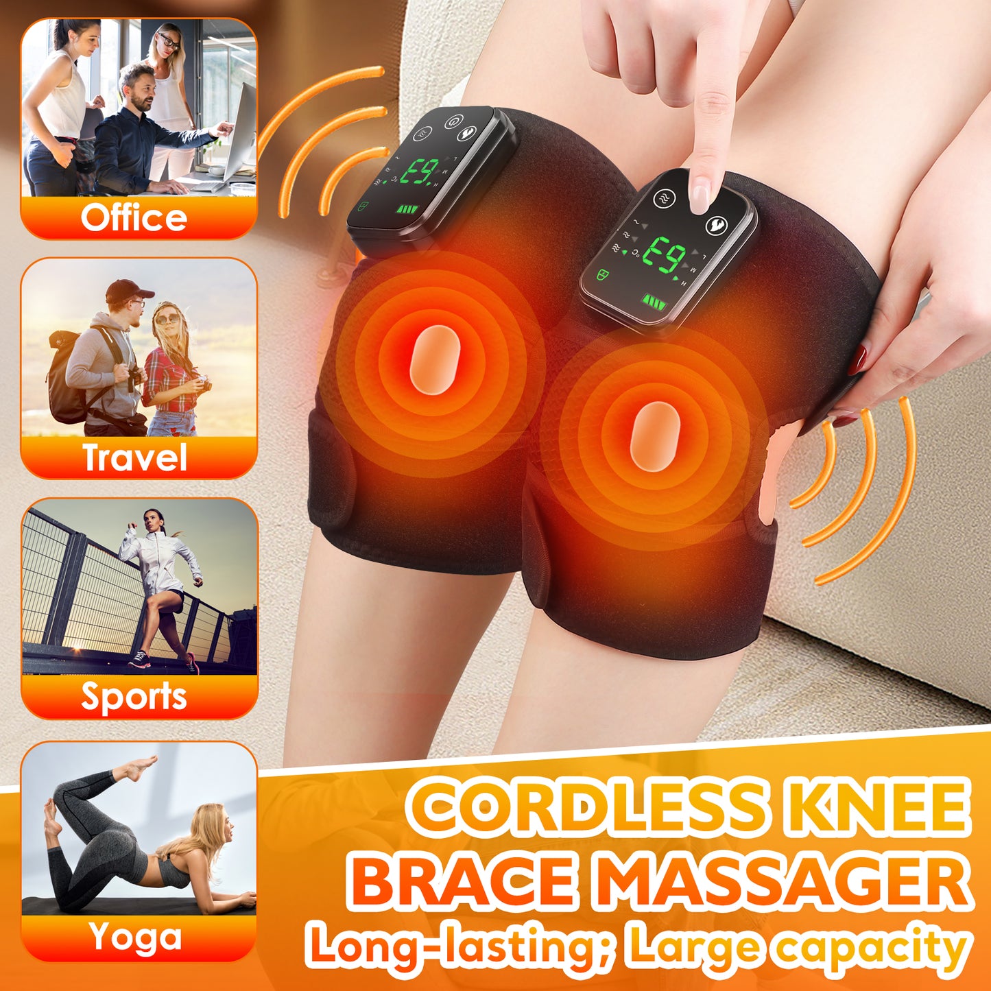 Heating Vibration Shoulder Support Massager Rechargeable Shoulder Brace Belt Knee Pain Relief Therm 4