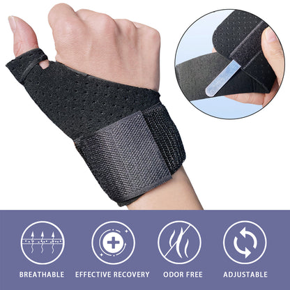 Thumb and Wrist Brace, Reversible Support Splint, Carpal Tunnel, Arthritis, Tendonitis, Sprained Finger Aid
