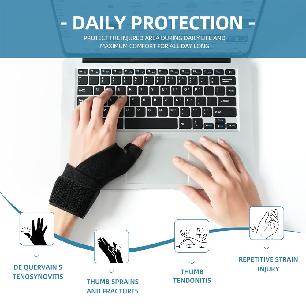 Thumb and Wrist Brace, Reversible Support Splint, Carpal Tunnel, Arthritis, Tendonitis, Sprained Finger Aid