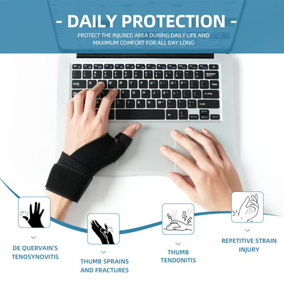 Thumb and Wrist Brace, Reversible Support Splint, Carpal Tunnel, Arthritis, Tendonitis, Sprained Finger Aid