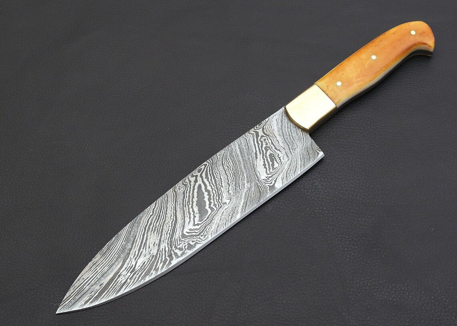 Premium Handmade Damascus Knife  Camel Bone Craft Handle 2