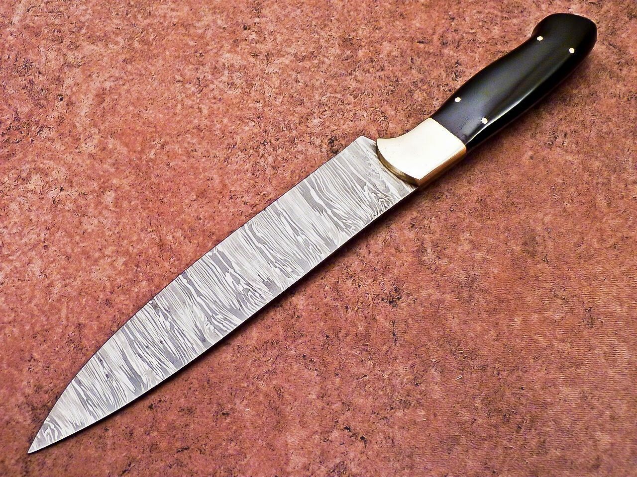 Custom Handmade Damascus Fillet Knife  Resin Handle  Sheath 2