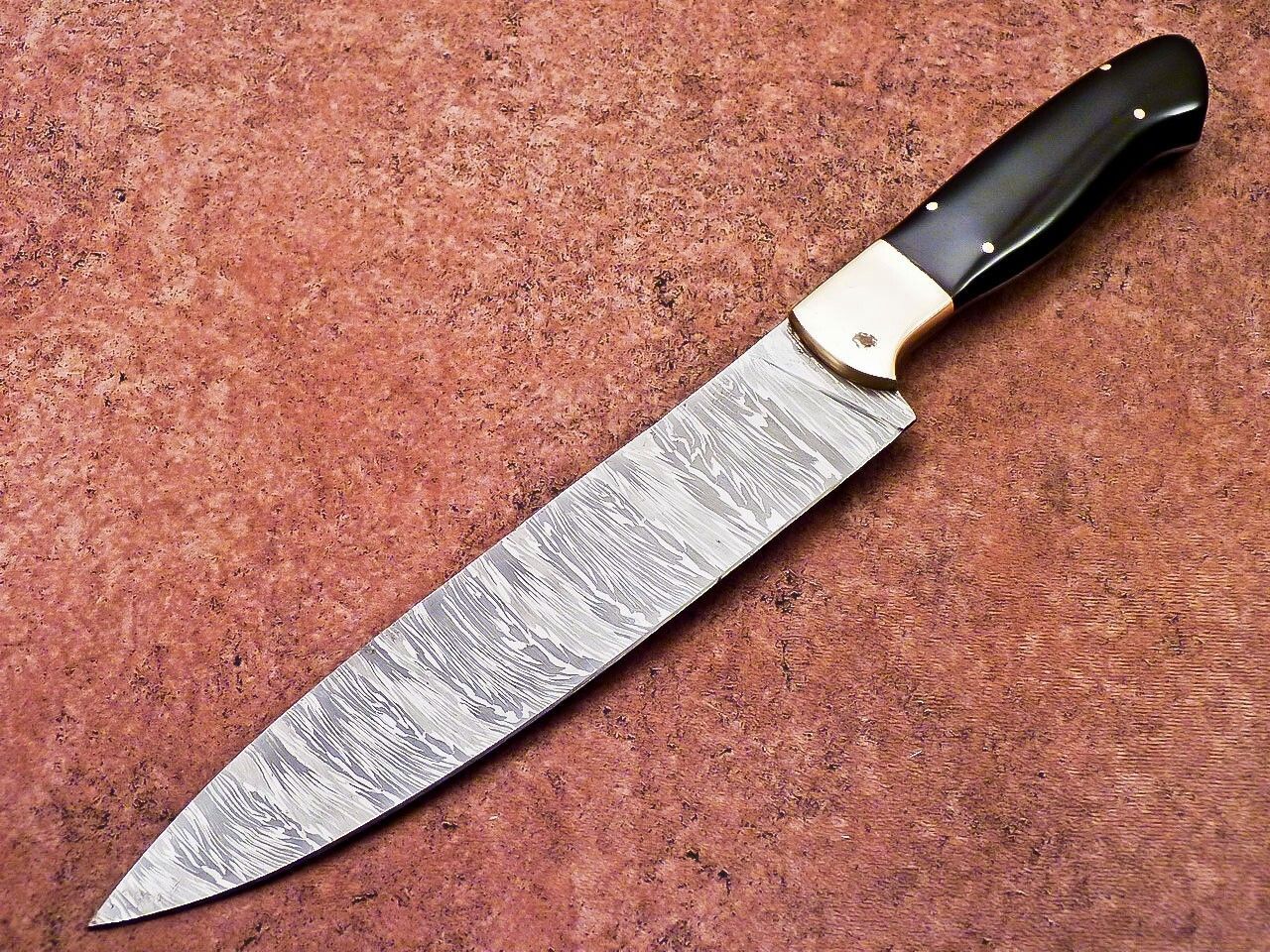 Custom Handmade Damascus Fillet Knife  Resin Handle  Sheath 3