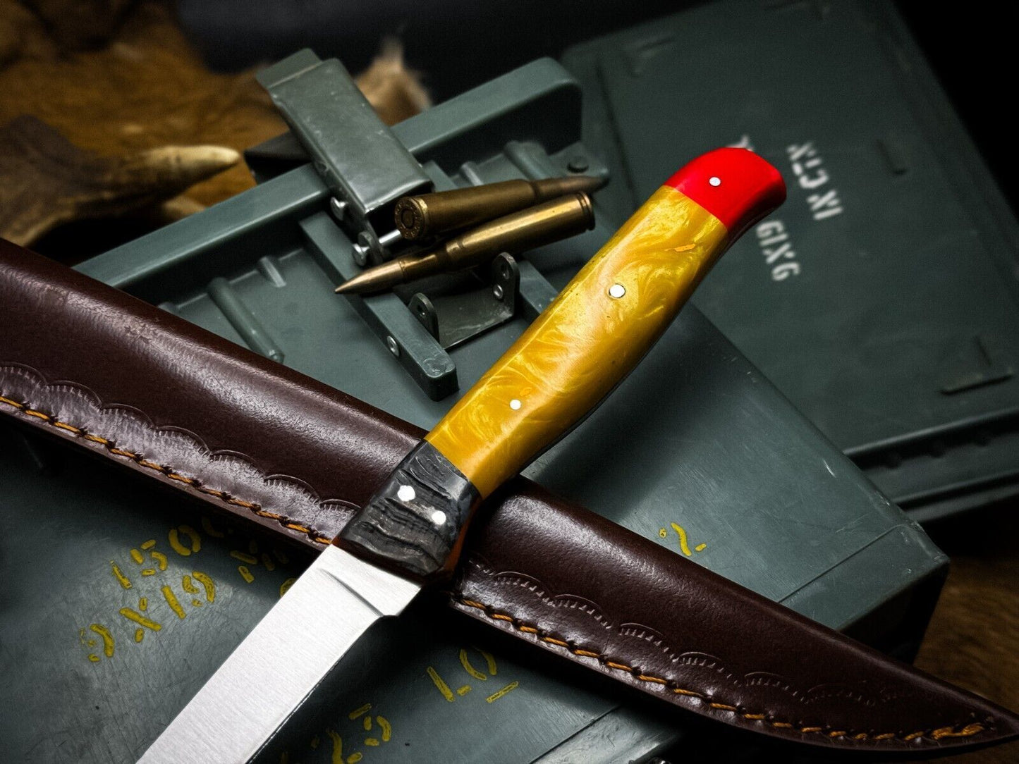 Custom Kitchen Fillet Knife  J2 Steel Blade  Epoxy Handle 1