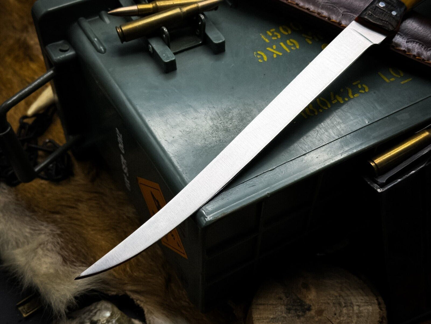 Custom Kitchen Fillet Knife  J2 Steel Blade  Epoxy Handle 2