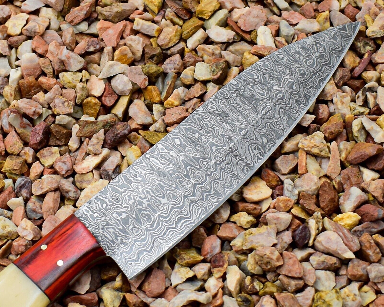 Custom Handmade Kitchen Knife  Artistic Resin Wood Handle 1