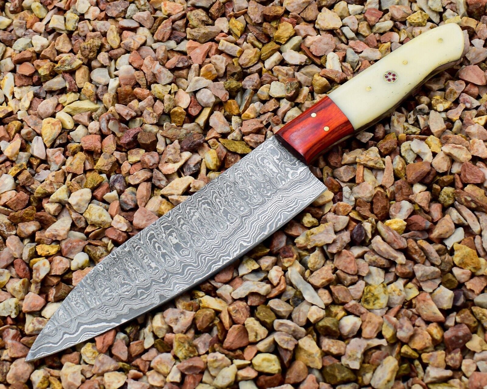Custom Handmade Kitchen Knife  Artistic Resin Wood Handle 3