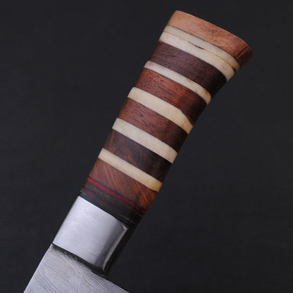 HandForged Damascus Steel Kitchen Knife  Colored Wood Handle Design 2