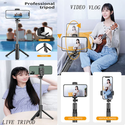 Bluetooth Remote Extendable Tripod, Wireless Selfie Stick Tripod Stand, Mobile Phone Tripod for Smartphone