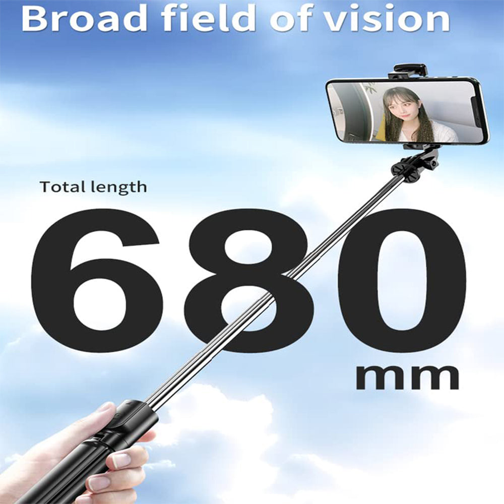Bluetooth Remote Extendable Tripod, Wireless Selfie Stick Tripod Stand, Mobile Phone Tripod for Smartphone