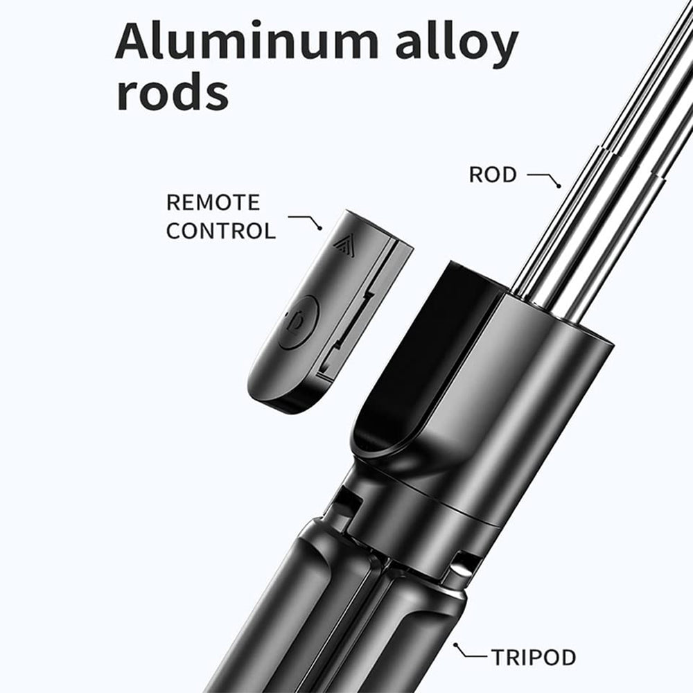 Bluetooth Remote Extendable Tripod, Wireless Selfie Stick Tripod Stand, Mobile Phone Tripod for Smartphone