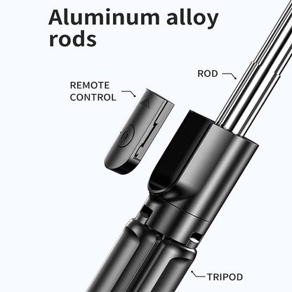 Bluetooth Remote Extendable Tripod, Wireless Selfie Stick Tripod Stand, Mobile Phone Tripod for Smartphone