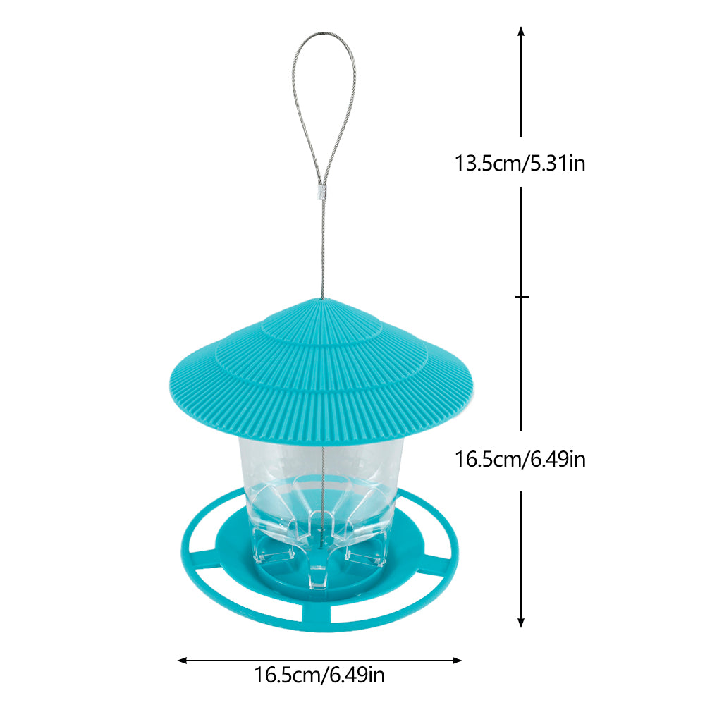 Automatic Bird Feeder, Hanging Outdoor Feeder with Multiple Hole Dispenser, Foot Activated Food Container Holder