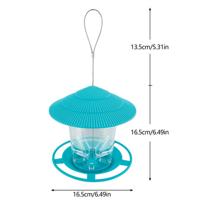 Automatic Bird Feeder, Hanging Outdoor Feeder with Multiple Hole Dispenser, Foot Activated Food Container Holder