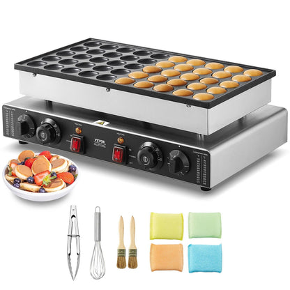 SucceBuy 50 Piece Mini Dutch Pancake Maker with Dual Temperature and Timer Control