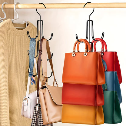 Heavy Duty Storage Organizer, Stainless Steel Multi Layer Hanger, Lacquered Finish for Bags, Scarves, Belts