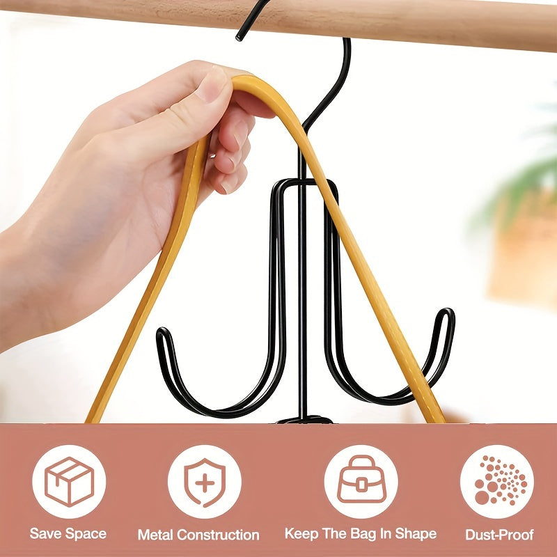 Heavy Duty Storage Organizer, Stainless Steel Multi Layer Hanger, Lacquered Finish for Bags, Scarves, Belts