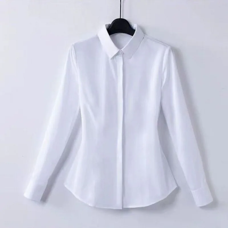 Professional Womens Short Sleeve Black Shirt High Elasticity Business Casual Workwear New Summer St 1