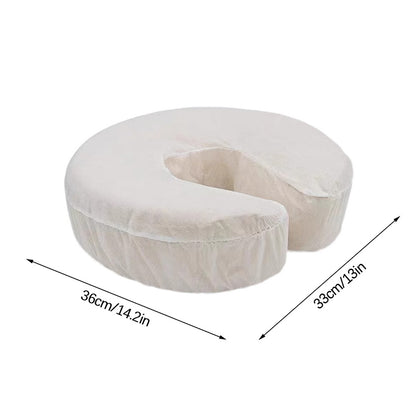 White UShaped Pillowcase 50 Pcs Disposable Headrest Covers Fitted Elastic NonWoven Massage Face Res 4