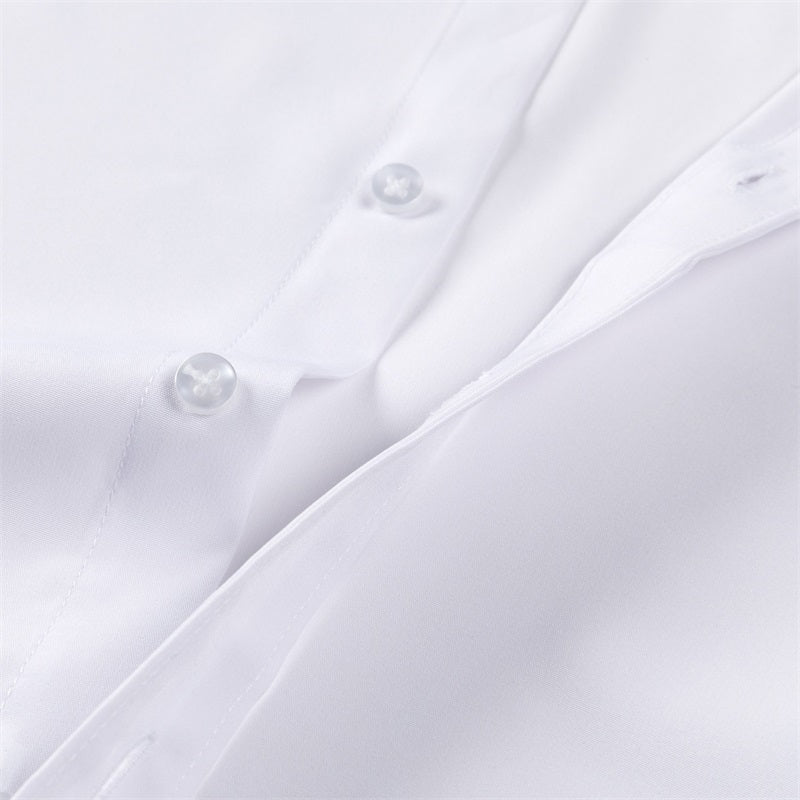Classic Mens Long Sleeve Button Down Shirt Solid Color Casual Business Top Spring Streetwear Beach  1