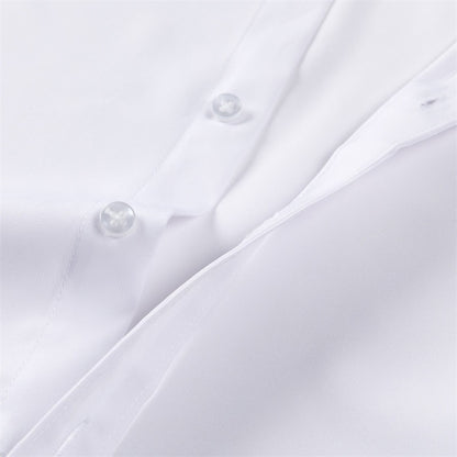 Classic Mens Long Sleeve Button Down Shirt Solid Color Casual Business Top Spring Streetwear Beach  1