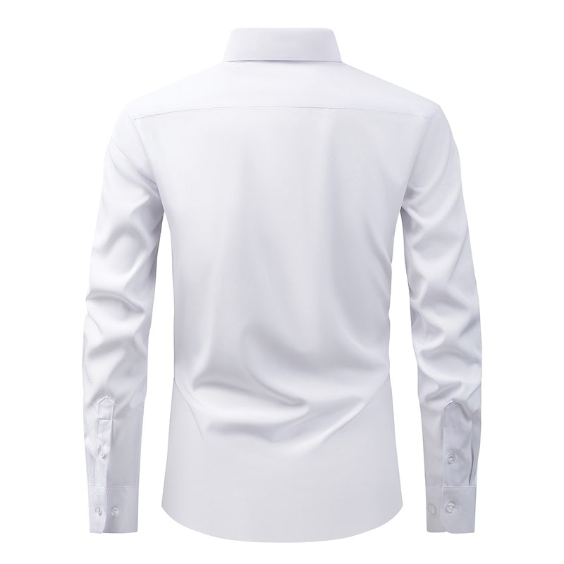 Classic Mens Long Sleeve Button Down Shirt Solid Color Casual Business Top Spring Streetwear Beach  3